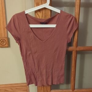 Wild Fable V-Neck Short Sleeve Top - Rust